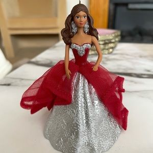 Barbie silver holiday dress Christmas ornament